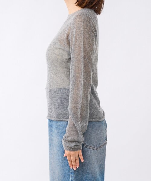 RIVE DROITE（リヴドロワ）の「【ニュアンスをプラス】カシミヤ混ウールシアークルーニット（ニット/セーター・レディース・グレー/オフホワイト/ピンク・FREE）」の15枚目の写真