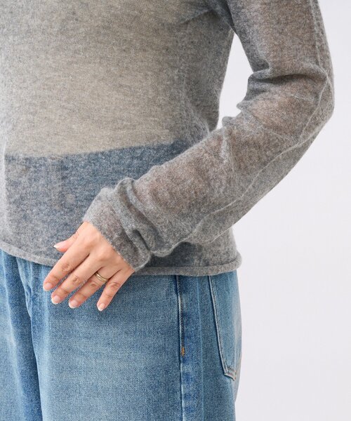 RIVE DROITE（リヴドロワ）の「【ニュアンスをプラス】カシミヤ混ウールシアークルーニット（ニット/セーター・レディース・グレー/オフホワイト/ピンク・FREE）」の18枚目の写真