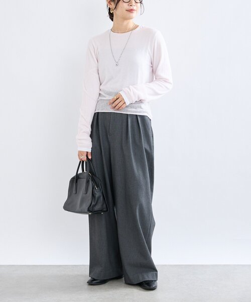 RIVE DROITE（リヴドロワ）の「【ニュアンスをプラス】カシミヤ混ウールシアークルーニット（ニット/セーター・レディース・グレー/オフホワイト/ピンク・FREE）」の21枚目の写真