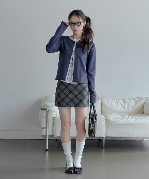 UNE MANSION(ユヌマンション)の「ベルトフープアーガイルチャックミニスカート(スカート・レディース・ネイビー/カーキ・SMALL/MEDIUM)」の22枚目の写真