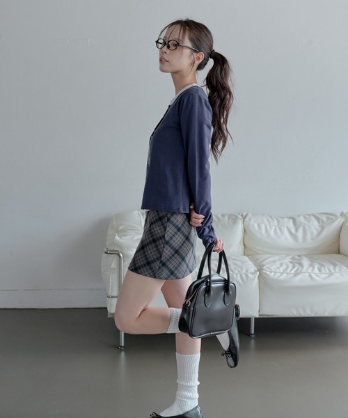 UNE MANSION(ユヌマンション)の「ベルトフープアーガイルチャックミニスカート(スカート・レディース・ネイビー/カーキ・SMALL/MEDIUM)」の12枚目の写真