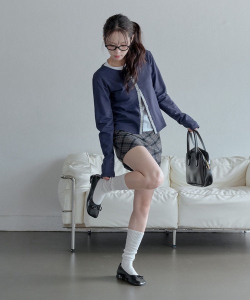 UNE MANSION(ユヌマンション)の「ベルトフープアーガイルチャックミニスカート(スカート・レディース・ネイビー/カーキ・SMALL/MEDIUM)」の10枚目の写真