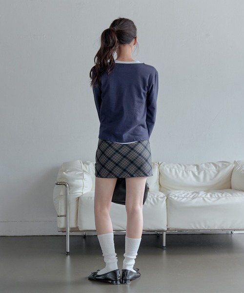 UNE MANSION(ユヌマンション)の「ベルトフープアーガイルチャックミニスカート(スカート・レディース・ネイビー/カーキ・SMALL/MEDIUM)」の13枚目の写真