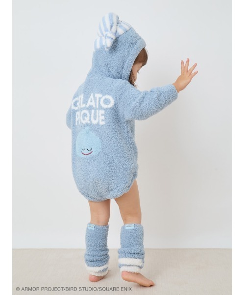 gelato pique（ジェラートピケ）の「【ドラゴンクエスト】【ベビー】パウダースライムロンパース&レッグウォーマーセット（ベビーギフト・キッズ・ブルー・70/80）」の3枚目の写真