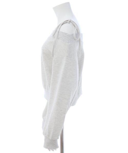 INGNI（イング）の「肩リボンオフショルスウェットトップス(セットアップ対応)（スウェット・レディース・グレー/ブラック/オートミール/ブラウン・M）」の19枚目の写真