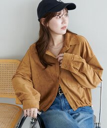 【WEB限定】裾ドロストスエードシャツ