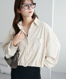 【WEB限定】裾ドロストスエードシャツ
