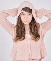 mieya mieya（ミーヤミーヤ）の「【mieya mieya】"my"HOOD KNIT CARDIGAN/マイフードニットカーディガン"（カーディガン/ボレロ）」