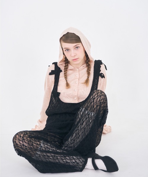 mieya mieya(ミーヤミーヤ)の「【mieya mieya】"my"HOOD KNIT CARDIGAN/マイフードニットカーディガン"(カーディガン/ボレロ・レディース・ホワイト/ピンク/グレー・FREE)」の11枚目の写真