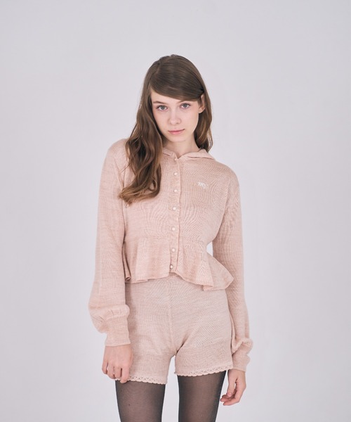 mieya mieya(ミーヤミーヤ)の「【mieya mieya】"my"HOOD KNIT CARDIGAN/マイフードニットカーディガン"(カーディガン/ボレロ・レディース・ホワイト/ピンク/グレー・FREE)」の18枚目の写真