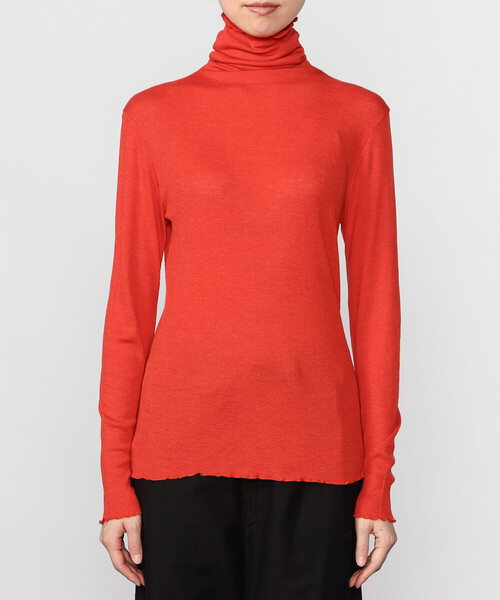 TICCA（ティッカ）の「TICCA | ウールシルク ボトルネックプルオーバー WOMEN（Tシャツ/カットソー・レディース・アイボリー/ブルー/レッド/ネイビー・F）」の12枚目の写真