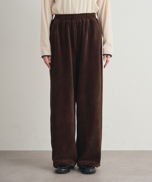 PUAL CE CIN（ピュアルセシン）の「ストレッチコールテン イージーパンツ（その他パンツ・レディース・ブラウン/ブラック/グレー・FREE）」の9枚目の写真