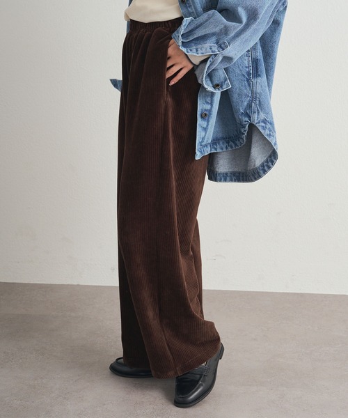 PUAL CE CIN（ピュアルセシン）の「ストレッチコールテン イージーパンツ（その他パンツ・レディース・ブラウン/ブラック/グレー・FREE）」の5枚目の写真