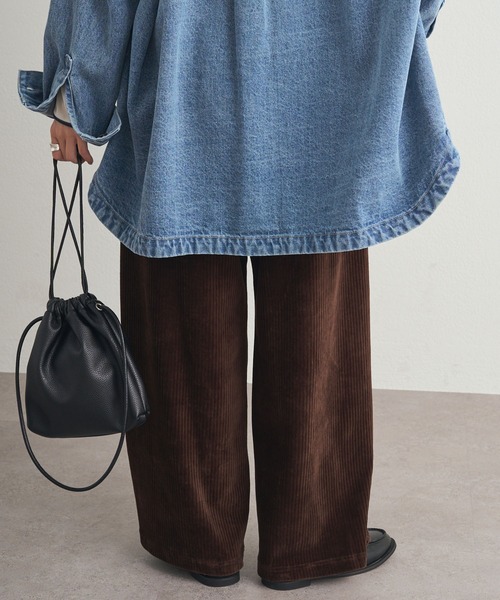 PUAL CE CIN（ピュアルセシン）の「ストレッチコールテン イージーパンツ（その他パンツ・レディース・ブラウン/ブラック/グレー・FREE）」の22枚目の写真