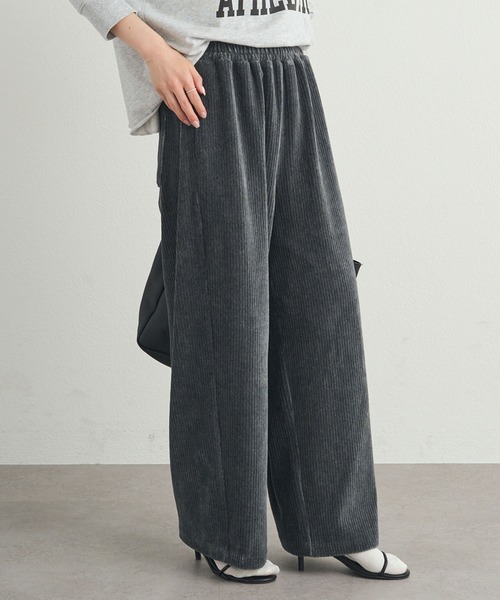 PUAL CE CIN（ピュアルセシン）の「ストレッチコールテン イージーパンツ（その他パンツ・レディース・ブラウン/ブラック/グレー・FREE）」の7枚目の写真