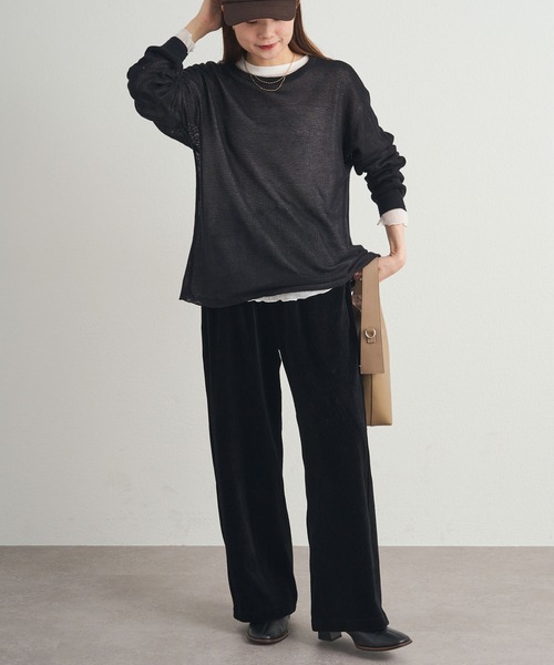 PUAL CE CIN（ピュアルセシン）の「ストレッチコールテン イージーパンツ（その他パンツ・レディース・ブラウン/ブラック/グレー・FREE）」の10枚目の写真