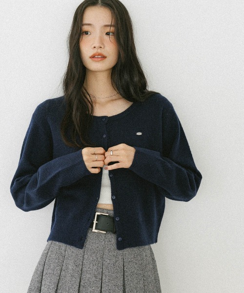 Heather(ヘザー)の「モチーフニットカーディガン 599324(カーディガン/ボレロ・レディース・ピンク/ネイビー/グレー・FREE)」の1枚目の写真