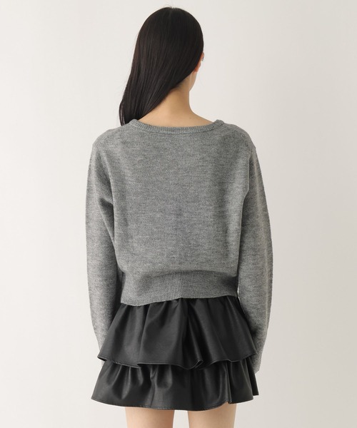 Heather(ヘザー)の「モチーフニットカーディガン 599324(カーディガン/ボレロ・レディース・ピンク/ネイビー/グレー・FREE)」の6枚目の写真