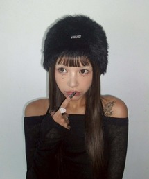 d.i.a.(ダイヤ)のd.i.a.プレート付き シャギービーニー(ニットキャップ/ビーニー)