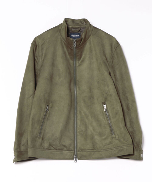 UNION STATION(ユニオンステーション)の「ビーガンスウェード ジップブルゾン(ブルゾン・メンズ・ベージュ/オリーブ/ブラック/ライトグレー・M/L/LL)」の4枚目の写真