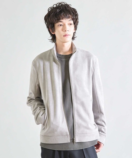 UNION STATION(ユニオンステーション)の「ビーガンスウェード ジップブルゾン(ブルゾン・メンズ・ベージュ/オリーブ/ブラック/ライトグレー・M/L/LL)」の3枚目の写真