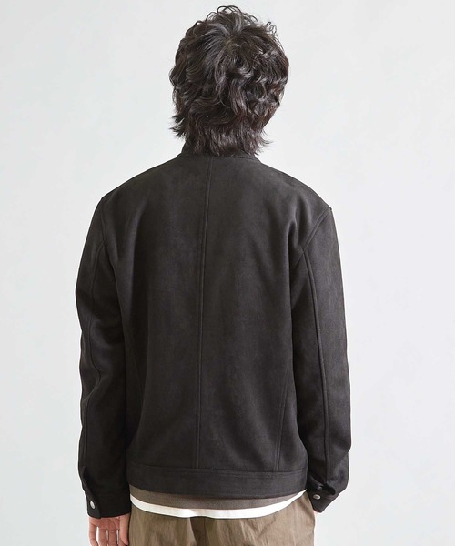 UNION STATION(ユニオンステーション)の「ビーガンスウェード ジップブルゾン(ブルゾン・メンズ・ベージュ/オリーブ/ブラック/ライトグレー・M/L/LL)」の7枚目の写真