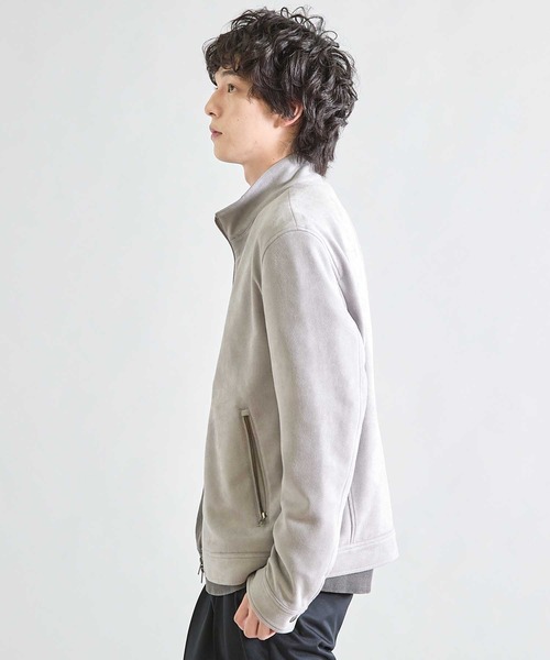 UNION STATION(ユニオンステーション)の「ビーガンスウェード ジップブルゾン(ブルゾン・メンズ・ベージュ/オリーブ/ブラック/ライトグレー・M/L/LL)」の5枚目の写真