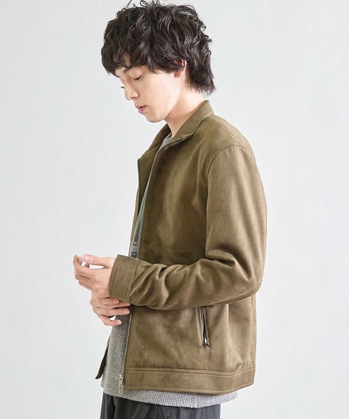 UNION STATION(ユニオンステーション)の「ビーガンスウェード ジップブルゾン(ブルゾン・メンズ・ベージュ/オリーブ/ブラック/ライトグレー・M/L/LL)」の10枚目の写真