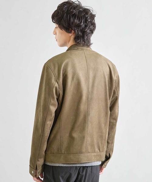 UNION STATION(ユニオンステーション)の「ビーガンスウェード ジップブルゾン(ブルゾン・メンズ・ベージュ/オリーブ/ブラック/ライトグレー・M/L/LL)」の9枚目の写真