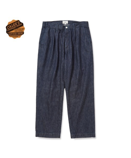 CALEE（キャリー）の「VINTAGE REPRODUCT DENIM TUCK TROUSERS ＜INDIGO＞（デニムパンツ・メンズ・インディゴブルー・MEDIUM/LARGE/X-LARGE）」の2枚目の写真