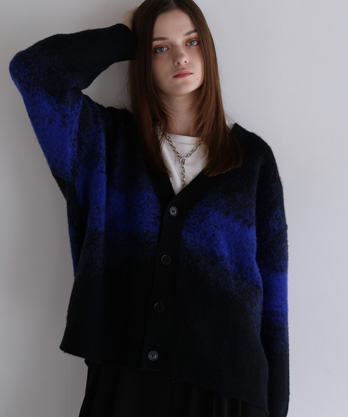 モヘアライクルーズシルエットグラデーションカーディガン