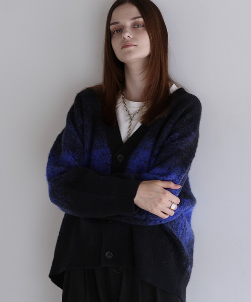 モヘアライクルーズシルエットグラデーションカーディガン