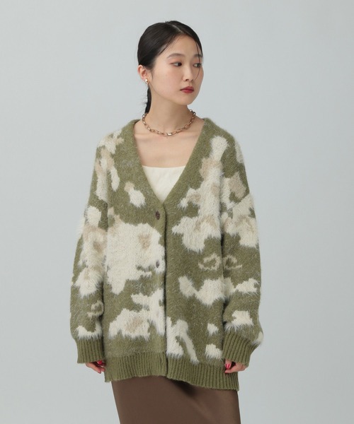 新品タグ付き　LEPSIM 5ゲージ柄シャギーVカーディガン　ライトベージュ 新品タグ付き LEPSIM 5ゲージ柄シャギーVカーディガン ライトベージュ