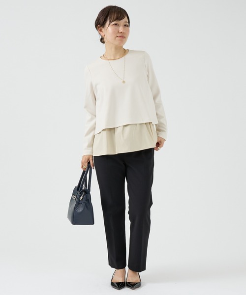 DESIGNWORKS（デザインワークス）の「後ろタフタ切替えプルオーバー（Tシャツ/カットソー・レディース・アイボリー・フリー）」の5枚目の写真