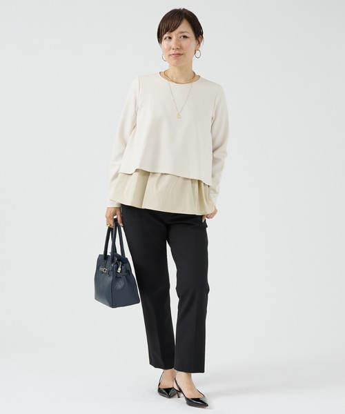 DESIGNWORKS（デザインワークス）の「後ろタフタ切替えプルオーバー（Tシャツ/カットソー・レディース・アイボリー・フリー）」の4枚目の写真