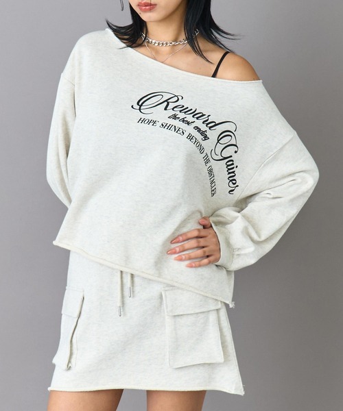 Rin様　グレートップス　即日発送 ワンショルダー トップス × カーゴ ミニスカート 裏毛 setup