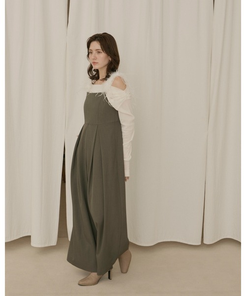 NOTREemor（ノートルエモア）の「shoulder fur all in one（ワンピース・レディース・キナリ/ダークブラウン・SMALL/MEDIUM）」の7枚目の写真