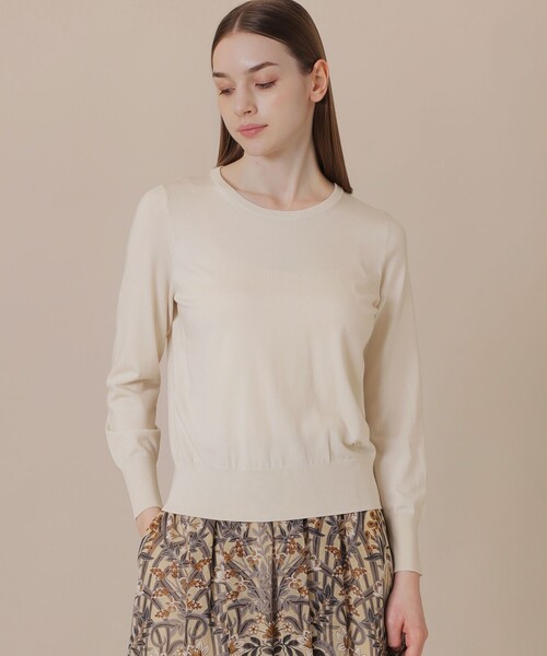 MACKINTOSH LONDON（マッキントッシュ ロンドン）の「【WEB・一部店舗限定】クリアニットプレーンプルオーバー（ニット/セーター・レディース・パープル系その他4/オフホワイト/ライトブルー/ブラック・38）」の2枚目の写真