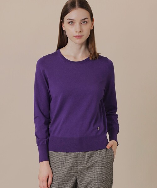 MACKINTOSH LONDON（マッキントッシュ ロンドン）の「【WEB・一部店舗限定】クリアニットプレーンプルオーバー（ニット/セーター・レディース・パープル系その他4/オフホワイト/ライトブルー/ブラック・38）」の4枚目の写真