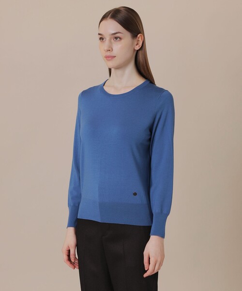 MACKINTOSH LONDON（マッキントッシュ ロンドン）の「【WEB・一部店舗限定】クリアニットプレーンプルオーバー（ニット/セーター・レディース・パープル系その他4/オフホワイト/ライトブルー/ブラック・38）」の7枚目の写真