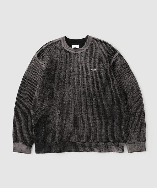 OBEY(オベイ)の「OBEY / オベイ SPRAY EFFECT SWEATER(ニット/セーター・メンズ・ブラック/ブラウン・MEDIUM/LARGE)」の1枚目の写真