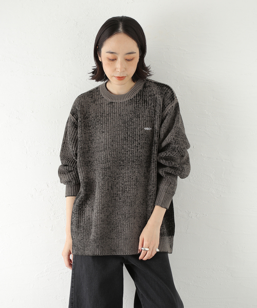 OBEY(オベイ)の「OBEY / オベイ SPRAY EFFECT SWEATER(ニット/セーター・メンズ・ブラック/ブラウン・MEDIUM/LARGE)」の3枚目の写真