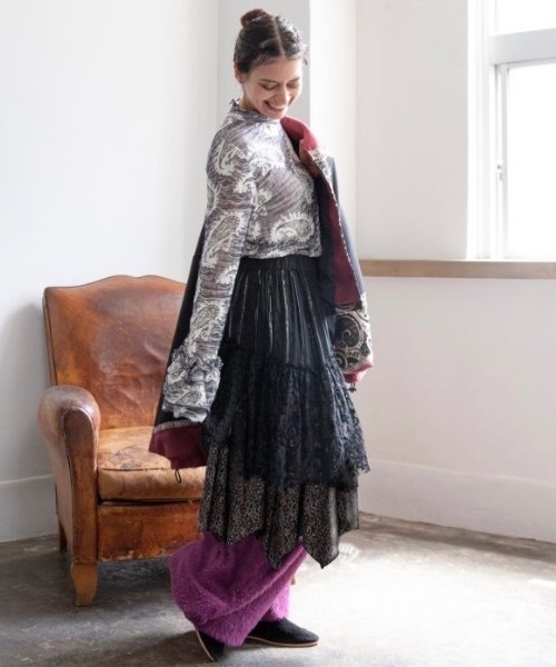 チャイハネ(チャイハネ)の「【チャイハネ】ルジャマルレギンス(レギンス/スパッツ・レディース・ブラック/パープル/ホワイト・FREE)」の9枚目の写真