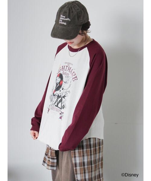 ehka sopo(エヘカソポ)の「【Disney】ナイトメアー・ビフォア・クリスマス/ラグランTシャツ(Tシャツ/カットソー・レディース・グレー/キナリ/オフホワイト・F)」の8枚目の写真