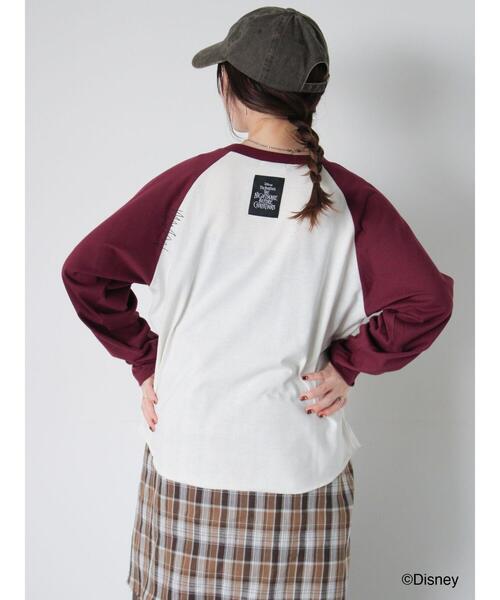 ehka sopo(エヘカソポ)の「【Disney】ナイトメアー・ビフォア・クリスマス/ラグランTシャツ(Tシャツ/カットソー・レディース・グレー/キナリ/オフホワイト・F)」の9枚目の写真