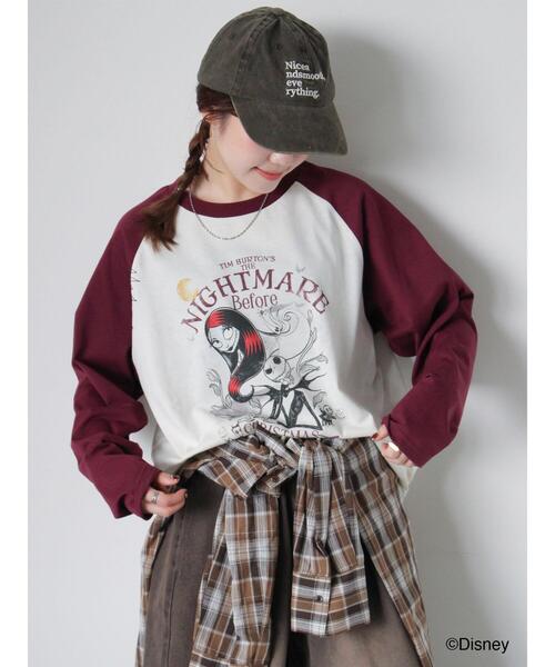 ehka sopo(エヘカソポ)の「【Disney】ナイトメアー・ビフォア・クリスマス/ラグランTシャツ(Tシャツ/カットソー・レディース・グレー/キナリ/オフホワイト・F)」の10枚目の写真