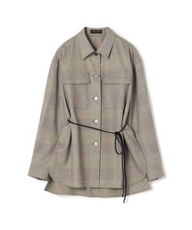 未使用タグ付き【ボールジィ トゥモローランド】 半袖トップス チェック柄 グレー osharewalker シャツ トップス レディース 七分袖 襟付き