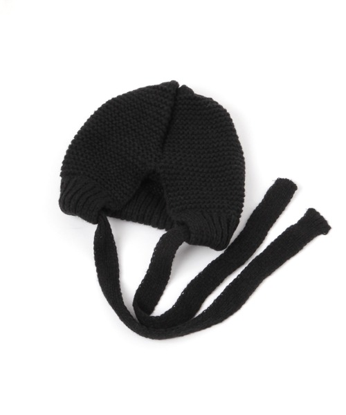 LAKOLE（ラコレ）の「ニットリボンワッチ / 581884（ニットキャップ/ビーニー・レディース・ブラック/オフホワイト・FREE）」の3枚目の写真