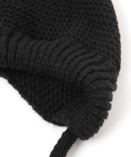 LAKOLE（ラコレ）の「ニットリボンワッチ / 581884（ニットキャップ/ビーニー・レディース・ブラック/オフホワイト・FREE）」の4枚目の写真