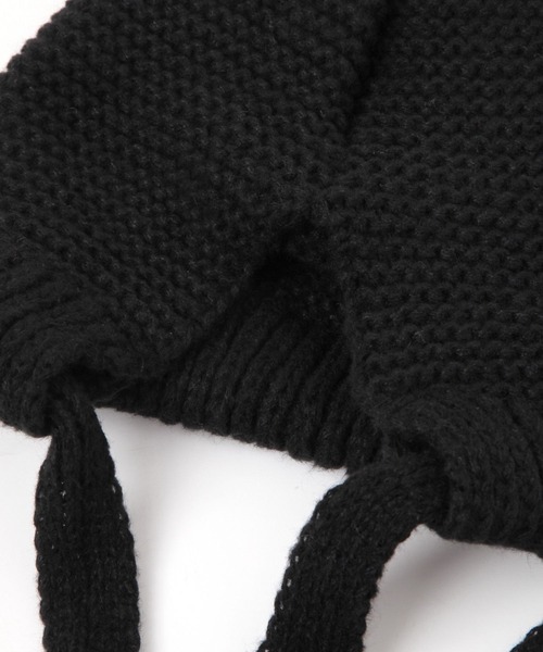 LAKOLE（ラコレ）の「ニットリボンワッチ / 581884（ニットキャップ/ビーニー・レディース・ブラック/オフホワイト・FREE）」の6枚目の写真